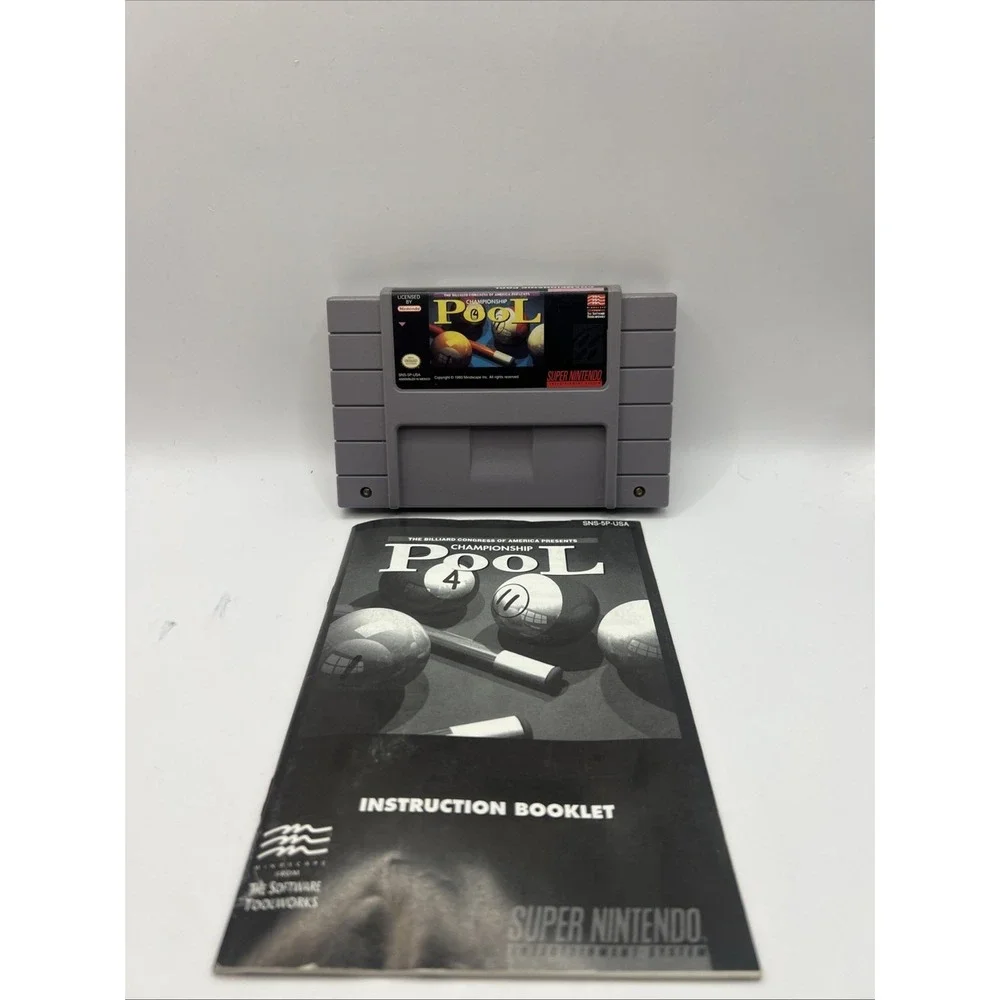 Championship Pool Super Nintendo Game SNES Cart With Manual